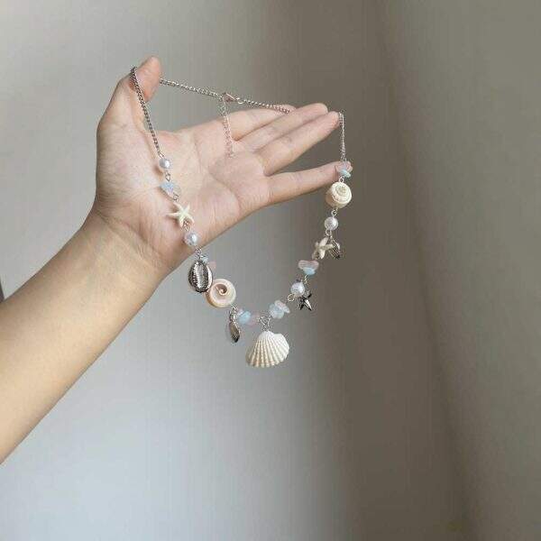 Colorful starfish shell pearl necklace - Image 3