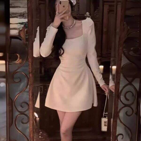 French square collar dress - Image 3