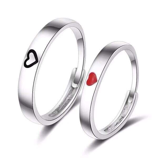heart-shaped couple rings - Image 5