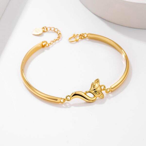 Plated 24K Golden Fox Bracelet - Image 4