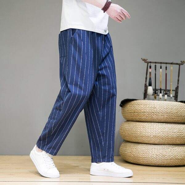 Men's striped casual pants - Image 2
