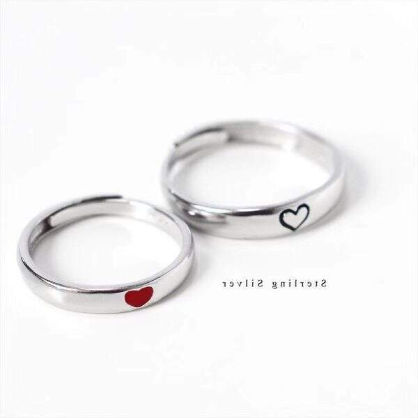 heart-shaped couple rings - Image 2