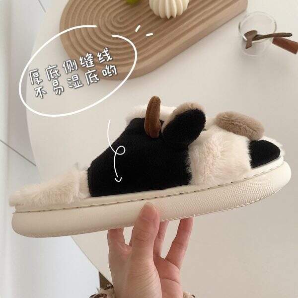 Cute cow toe cotton slippers - Image 4