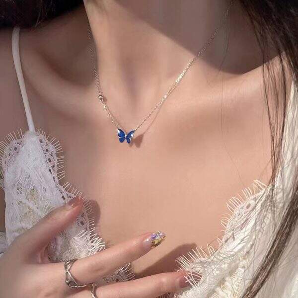 Ladies' Black Butterfly Necklace - Image 2