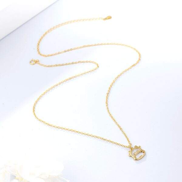 Cute gold-plated hollow cow pendant necklace - Image 2