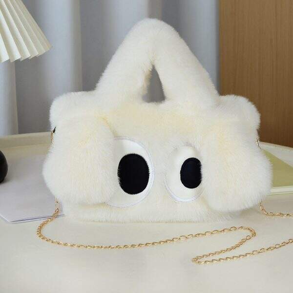 Plush bag with big eyed puppy pattern - Image 4