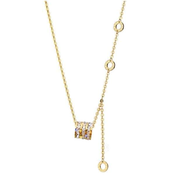 Titanium steel sky blue zircon necklace - Image 5